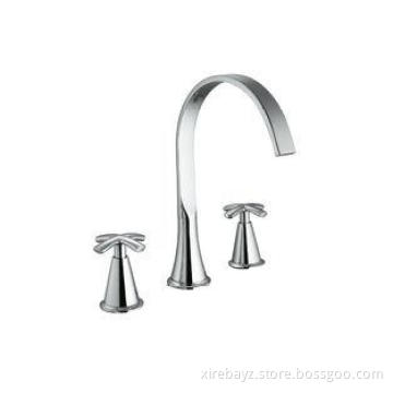 3 Hole Deck Mounted 8" Basin Mixer Taps with Brass Cartridg